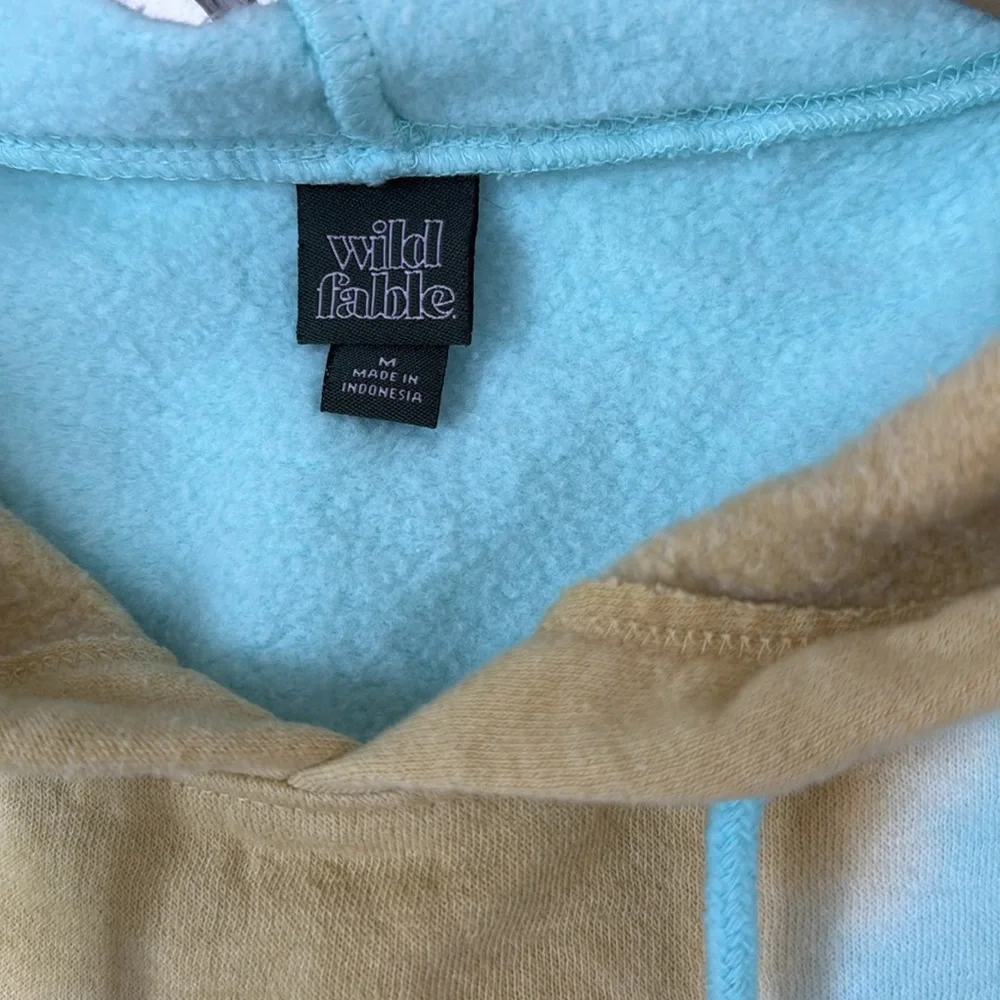 Wild Fable • Aqua Tie Dye Cropped Hoodie - Picture 3 of 4